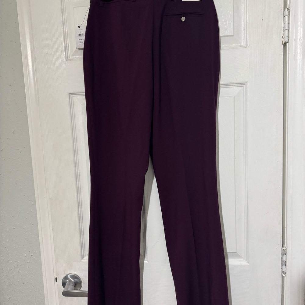 Calvin Klein Women's Burgundy Flared Pants - Picture 4 of 5